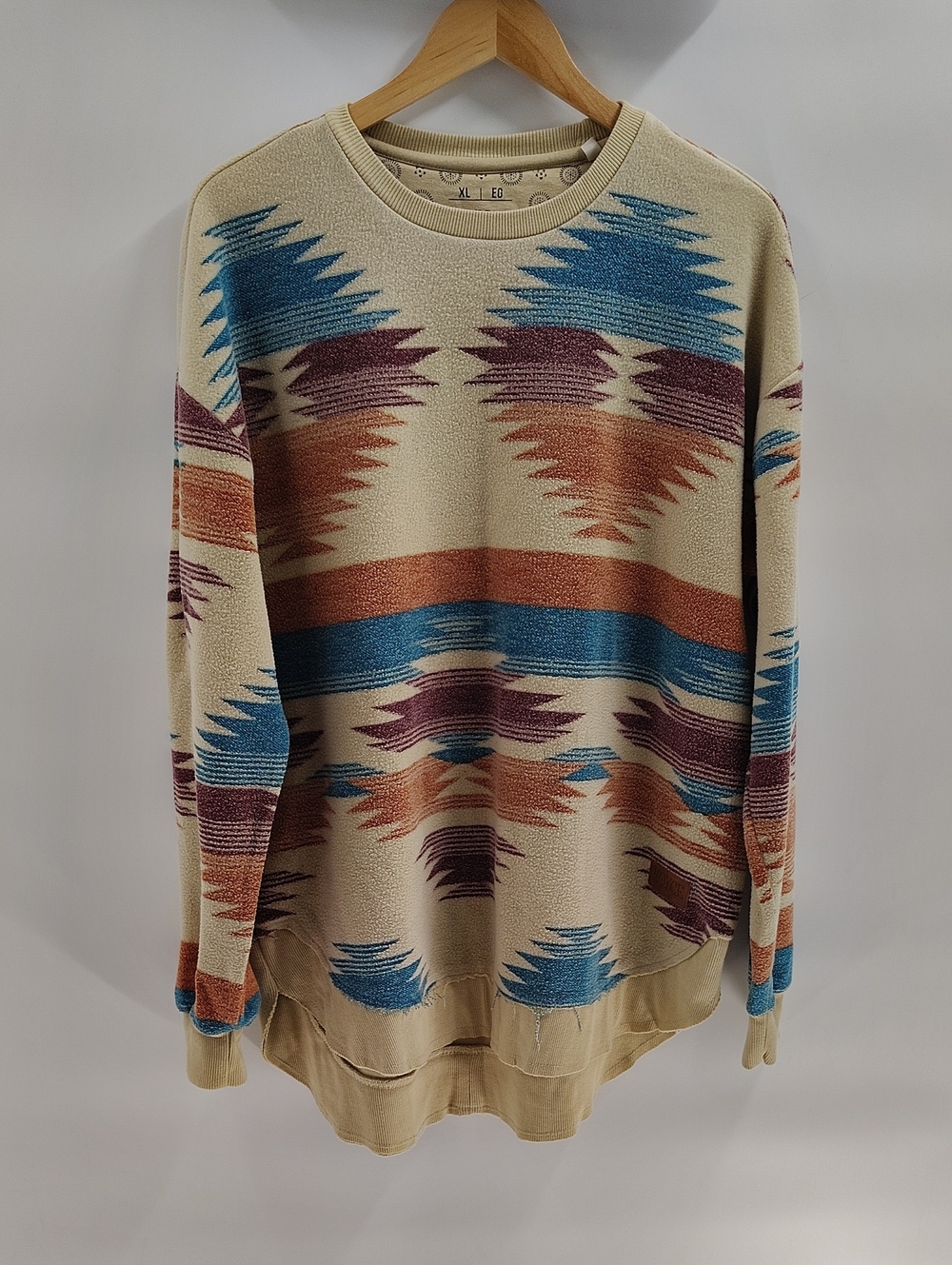 Royce Sweatshirt Tribal Print XL Oversized Cotton Blend